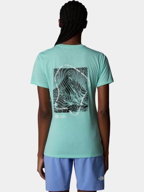 The North Face W Foundation S/S Half Dome Ca Graphic női rövid ujjú sport póló világoskék színben 3